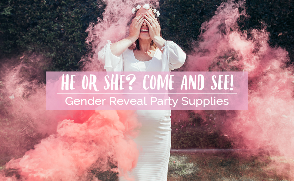 Nappy Times Baby Gender Reveal Party Supplies 2x Pink OR 2x