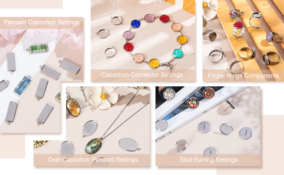 UNICRAFTALE 4 Sizes Stainless Steel Ring Base with