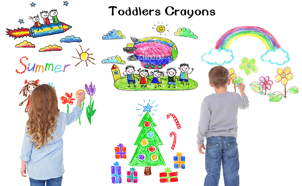 Baby Crayons for Toddlers,Washable Wax Crayons for Babies,Safe and Non
