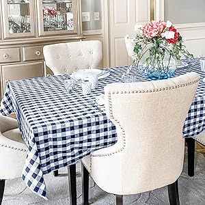 Cotton Rectangle Tablecloth Navy