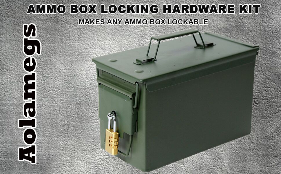 (2 Pack) Aolamegs Ammo Box Can Lock Hardware Kit .50 Cal, Fat 50,l 30 Cal, 20 mm, 40 mm Amazon