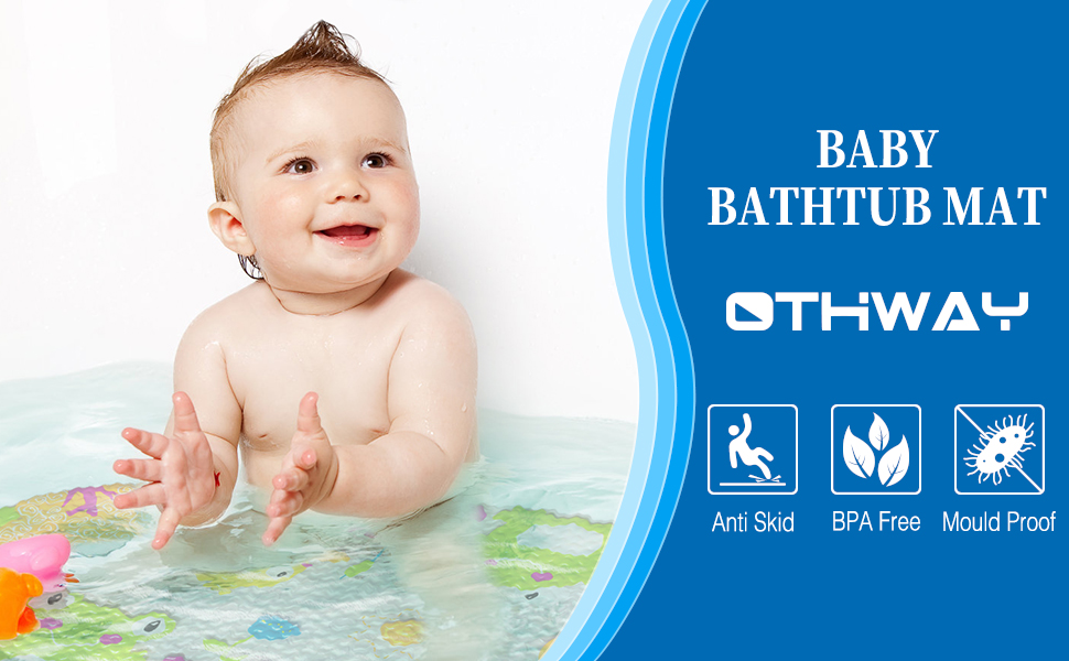 OTHWAY Baby Bathtub Mat Non Slip, Children's Bath Mat Anti Mould Baby