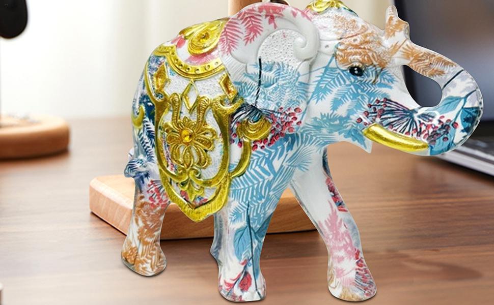 Amazon.co.jp: 装飾的な象の像、カラフルなグラフィティアート象