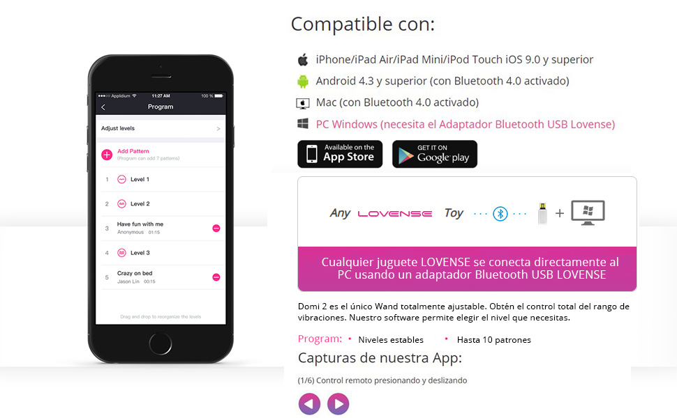 LOVENSE Domi 2 Masajeador de Varita con Control Remoto App ...