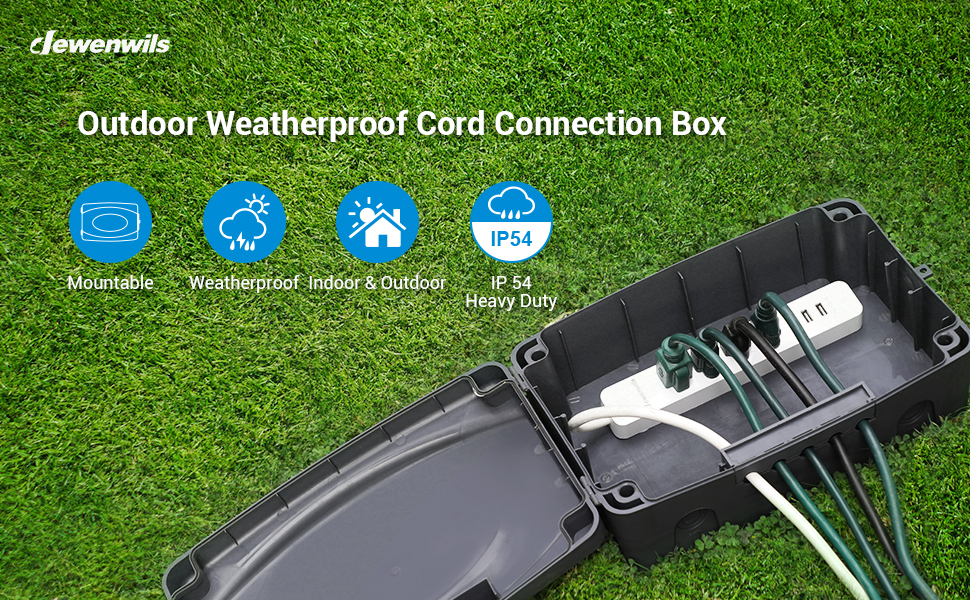 DEWENWILS Outdoor Extension Cord Cover, Waterproof Power Cord Protector for Electrical