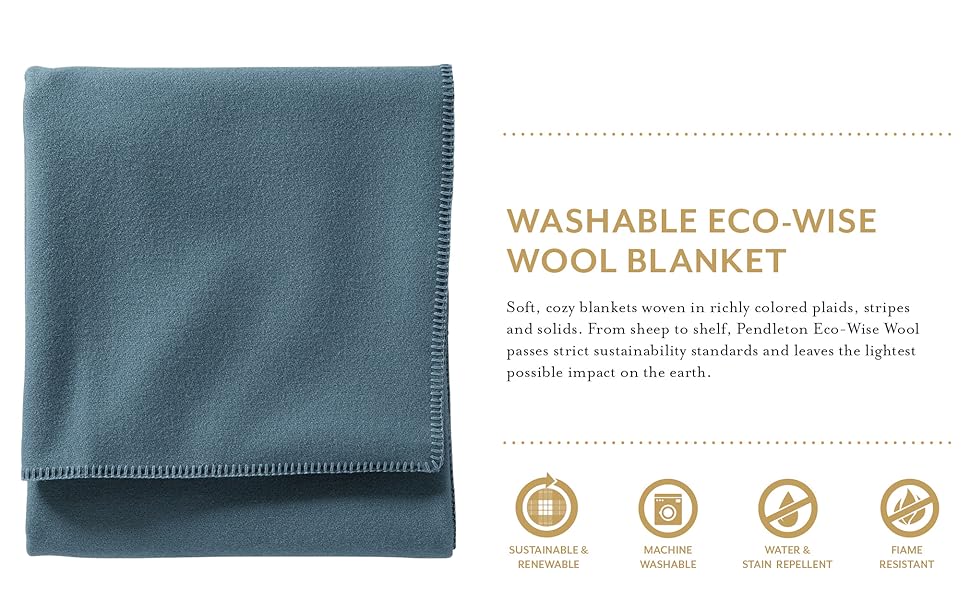 Pendleton, EcoWise Washable Wool Blanket, Dusk, King