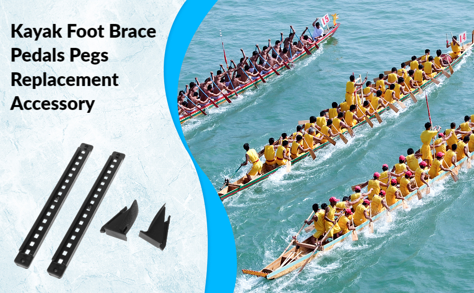 rockible Kayak Foot Pegs, Kayak Foot Rest, Nylon Replacement Easy to Install Black