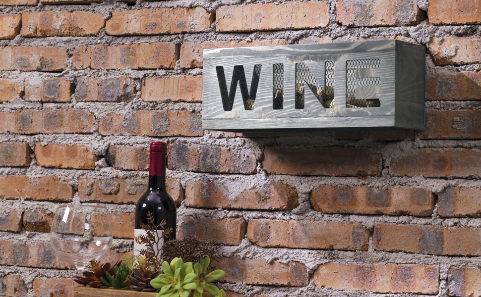 MyGift Wall Mounted Vintage Gray Weathered Wood Open Top