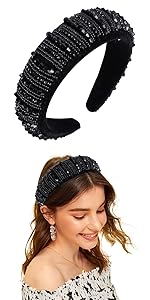 black beaded headband