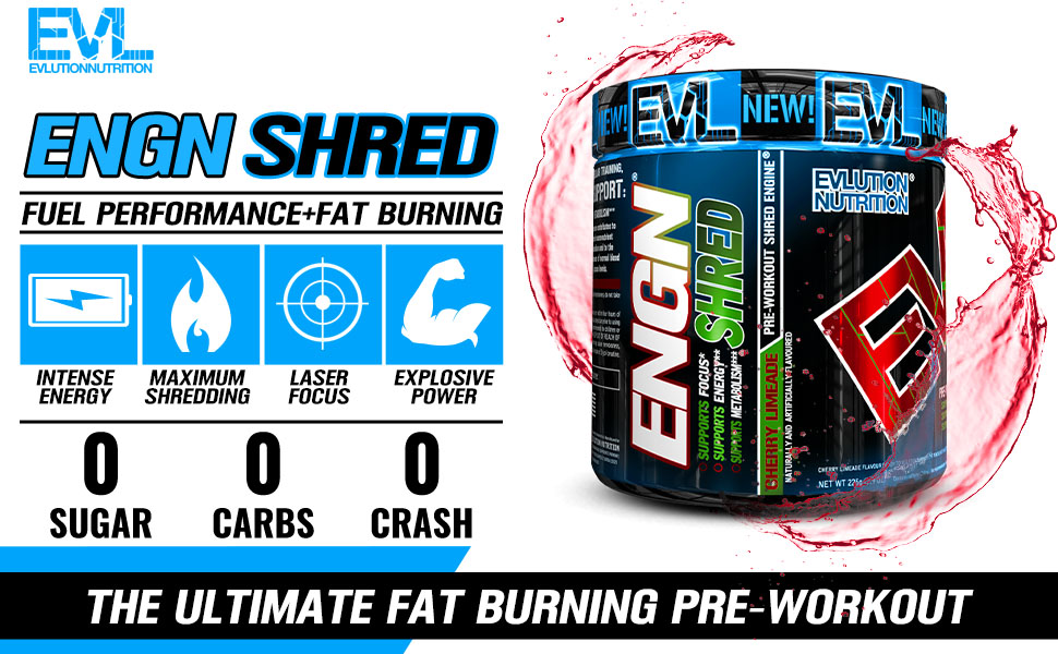 Evlution Nutrition Engn Shred Pre Workout Thermogenic Fat Burner Powder Energy Weight Loss 30 Servings Cherry Limeade Amazon Com Au Health Household Personal Care