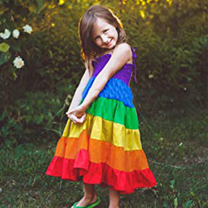 rainbow dress girl amazon