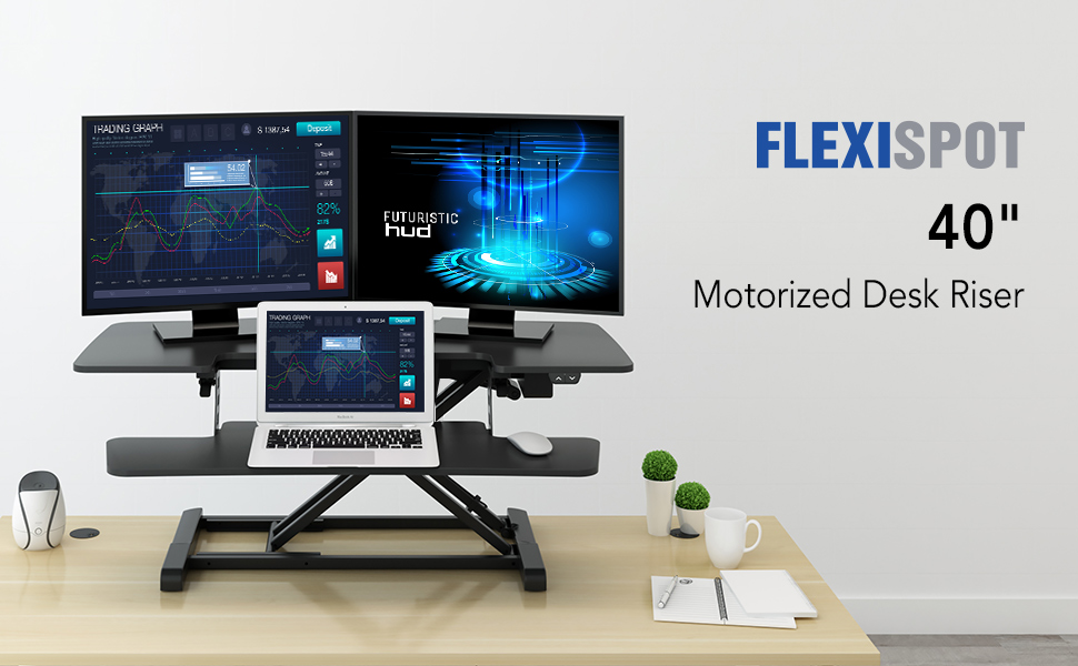 FlexiSpot Motorized Standing Desk Converter 40" Electric