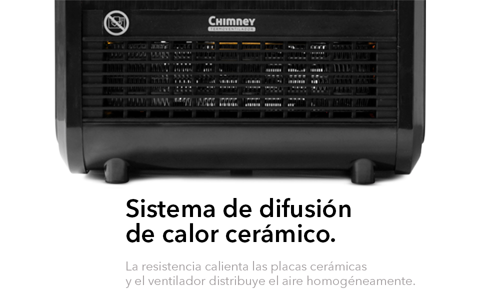 NEWTECK Calefactor Eléctrico Chimney Termoventilador, 1500W, Estufa