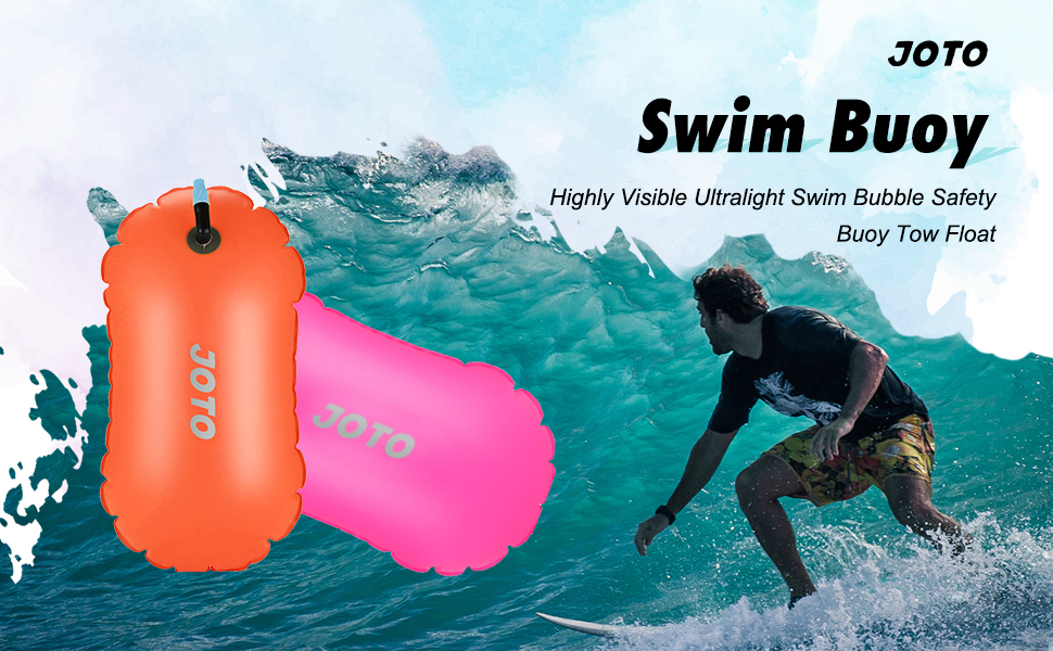 2 Packs JOTO Swim Buoy Float, Swimming Bubble Safety Float with Adjustable Waist Belt for Open