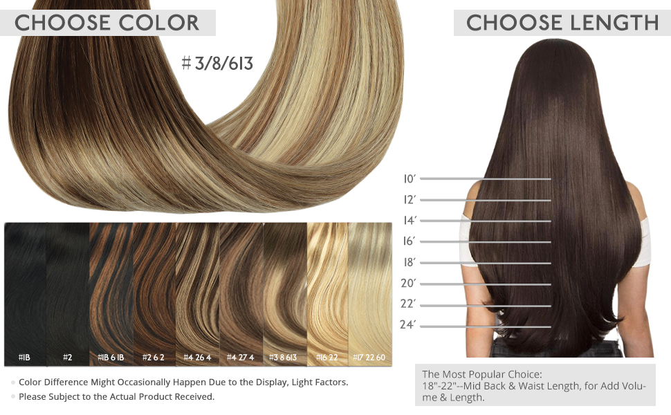 WENNALIFE Tape in Human Hair Extensions, 20pcs 50g Walnut