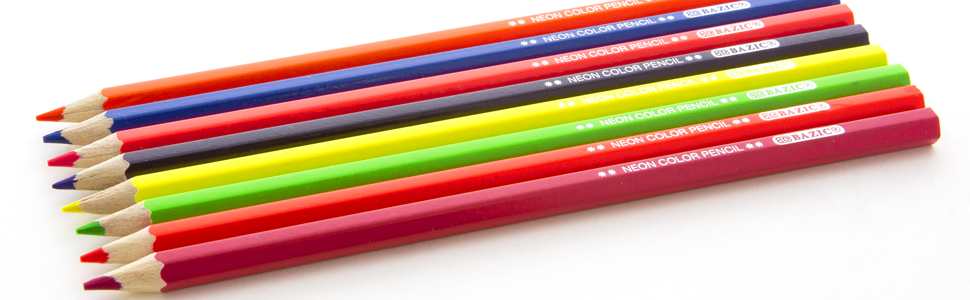 BAZIC 8 Neon Colored Pencils