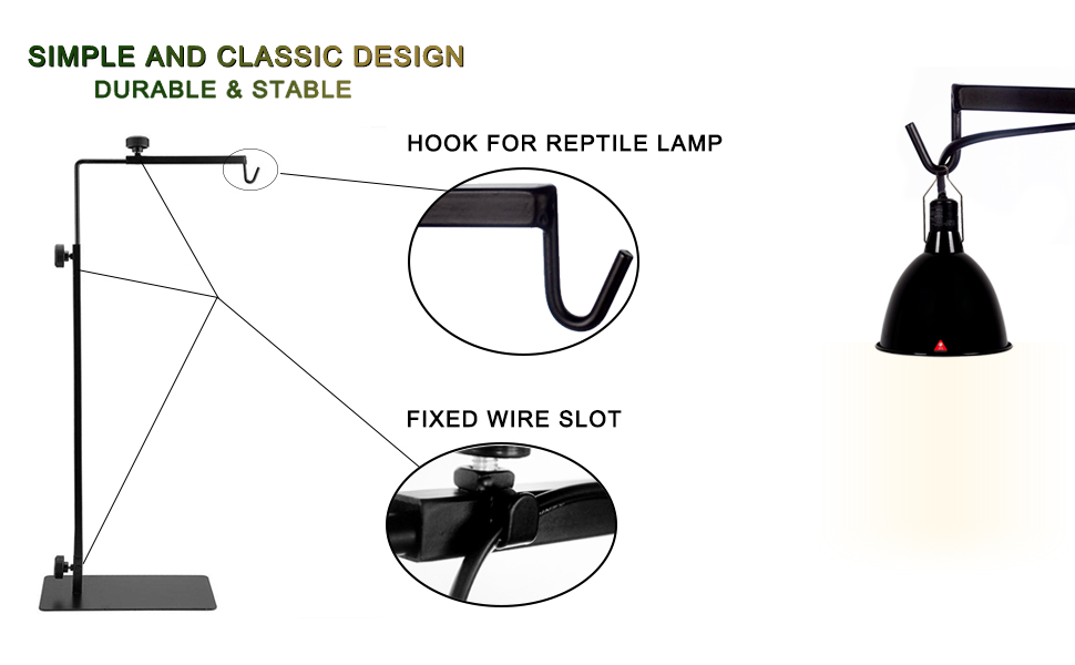 GENASTO Heat Lamp Stand for Reptiles Heat Lamps Reptile