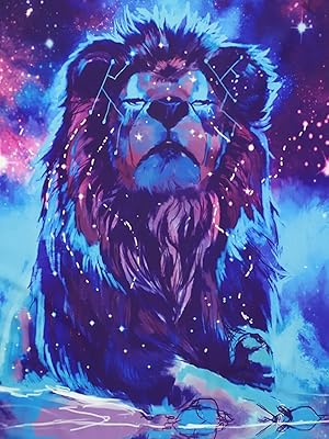 Amazon Com Starry Fantasy Lion Tapestry Moon Lion Wall Tapestry Psychedelic Constellation Wall Hanging Indian Hippie Colorful Leo Universe Galaxy Tapestry Everything Else