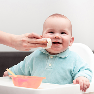 Rawganic baby wipes are great for snack times and weaning