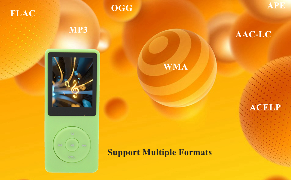 8 GB MP3 MP4 Player, Tragbarer Musik Player mit 1,8 Zoll TFT HD