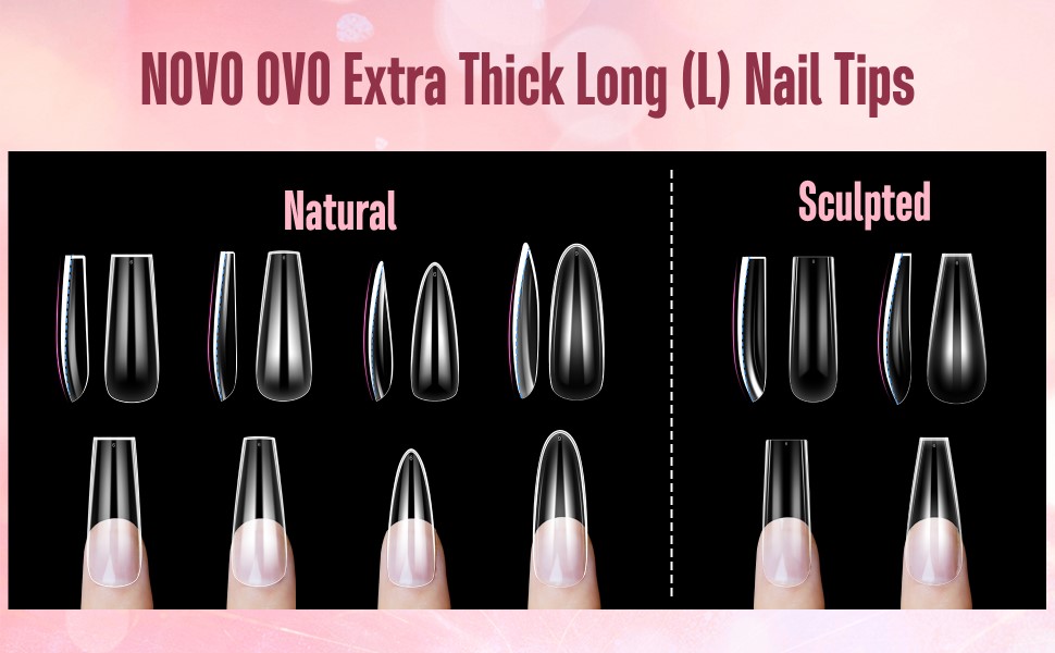 Extra thick long nail tips