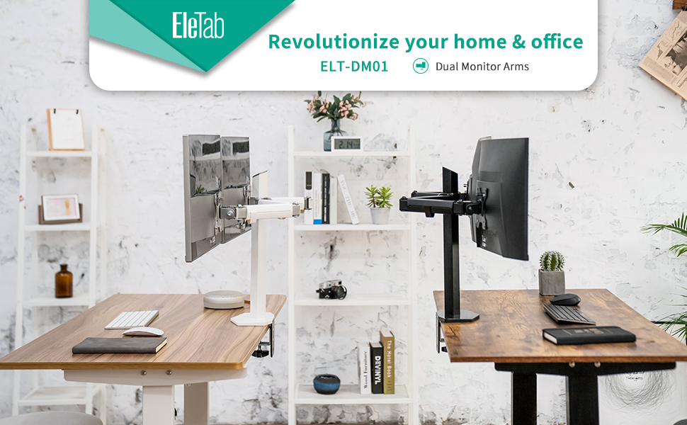 EleTab Dual Monitor Stand Heavy Duty Dual Arm Monitor