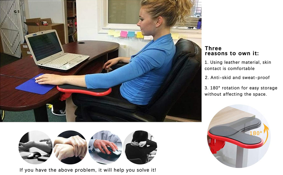 KARTUNBOX Arm Wrist Rest Support - Computer/ Table Desk and Chair Dual Purpose Attachable for