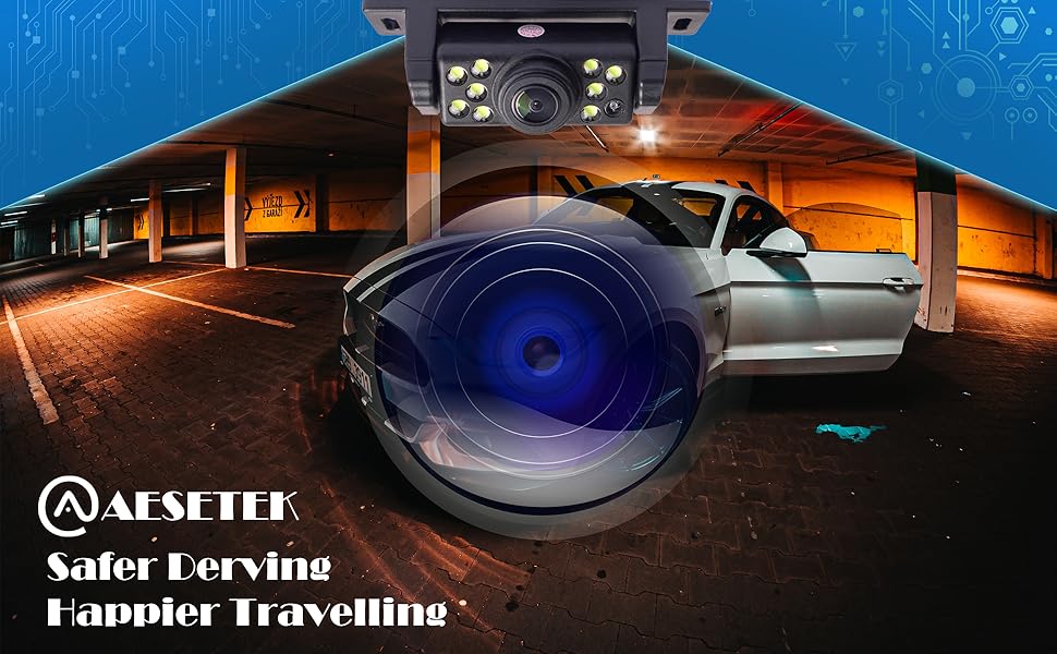 Aesetek backup camera rear view reversing camera wide angle waterproof clear night vision