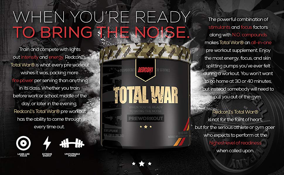 Redcon1 Total War Pre Workout, 30 Servings