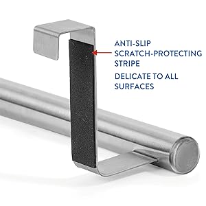 Tatkraft Horizon Toallero para Puertas, Colgador de Paño de Cocina y Baño, Acero Inoxidable