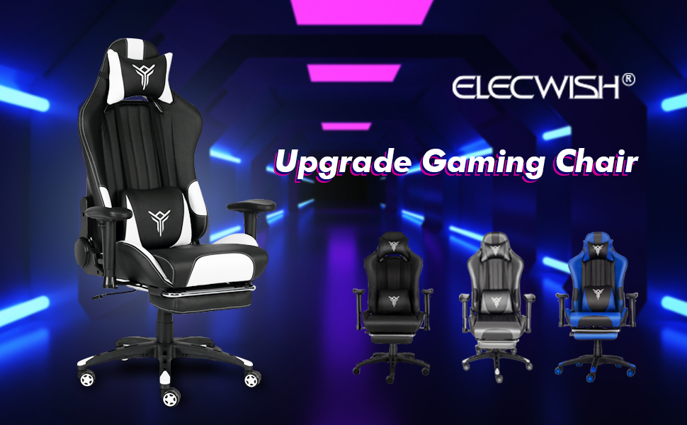 Elecwish Gaming Chair With Dual Massage Lumbar Support Video Computer Chair With Adjustable Headrest Footrest Ergonomic Office Desk Chair With High Back Adjustable Armrest White Amazon Co Uk Home Kitchen Elecwish Gaming Chair With Dual Massage Lumbar Support Video Computer Chair With Adjustable Headrest Footrest Ergonomic Office Desk Chair With High Back Adjustable Armrest White Amazon Co Uk Home Kitchen