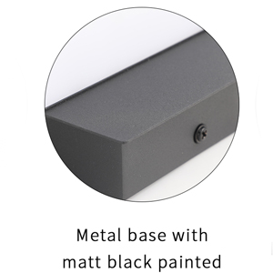 Metal base with matt black painted
