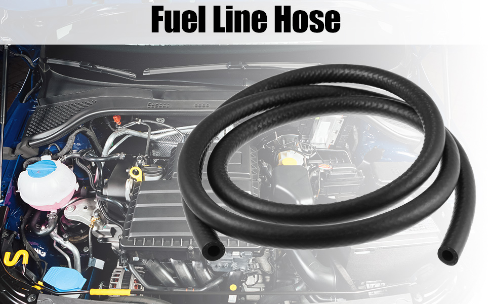 X AUTOHAUX 5/16" 5 FT Car Fuel Hose Rubber Fuel Hose Line for Fuel System Oils