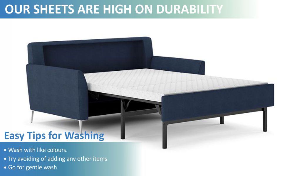 PLUSHY COMFORT Luxury Queen Sleeper Sofa Sheet Set,100 Egyptian Cotton