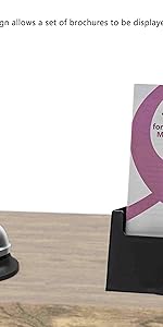 Marketing Holders 4”W Brochure Holder Black Tri Fold Stand Table Rack 