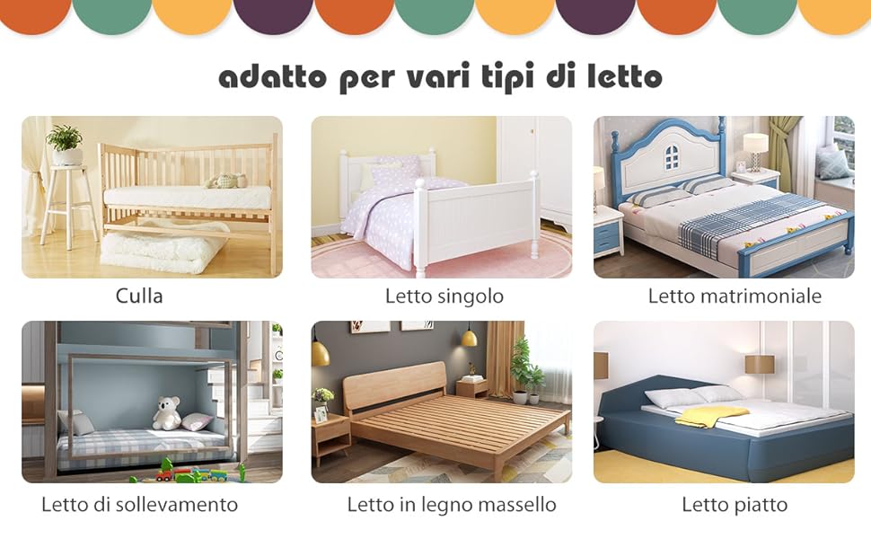 COSTWAY Sponda Di Sicurezza Da Letto, Paracolpi Barriera Letto Pieghevole Per Bambini, In Spugna, Varie Lunghezze Disponibili (Bianco, 120x40x42cm) 11 2