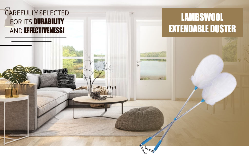 80cm (32") Lambswool Extendable Duster Premium Quality Attracts