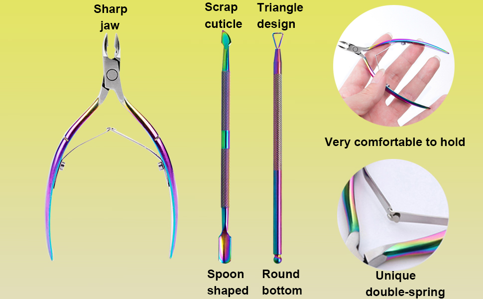 Cuticle Nipper Trimmer with Cuticle Pusher Stainless Steel Cuticle
