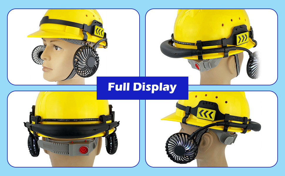 Menolana Portable Hard Hat Fan with Night Light, for Most Caps Style