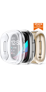 Sense and Versa 3 clear screen protector case