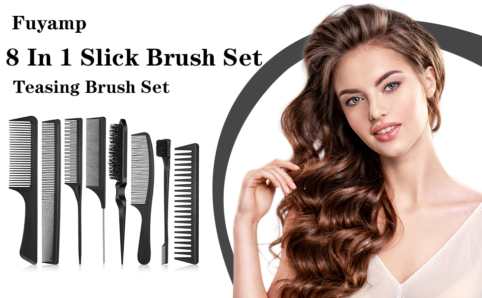 8 In 1 Slick Brush Set Styling Comb Set