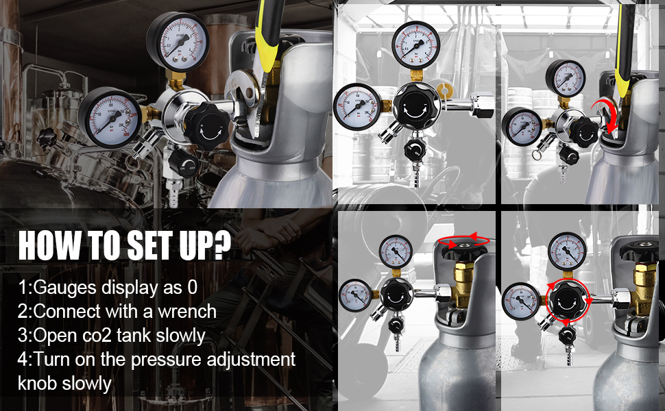 MRbrew Keg CO2 Regulator, Kegerator Regulator CGA320, 060 PSI Working