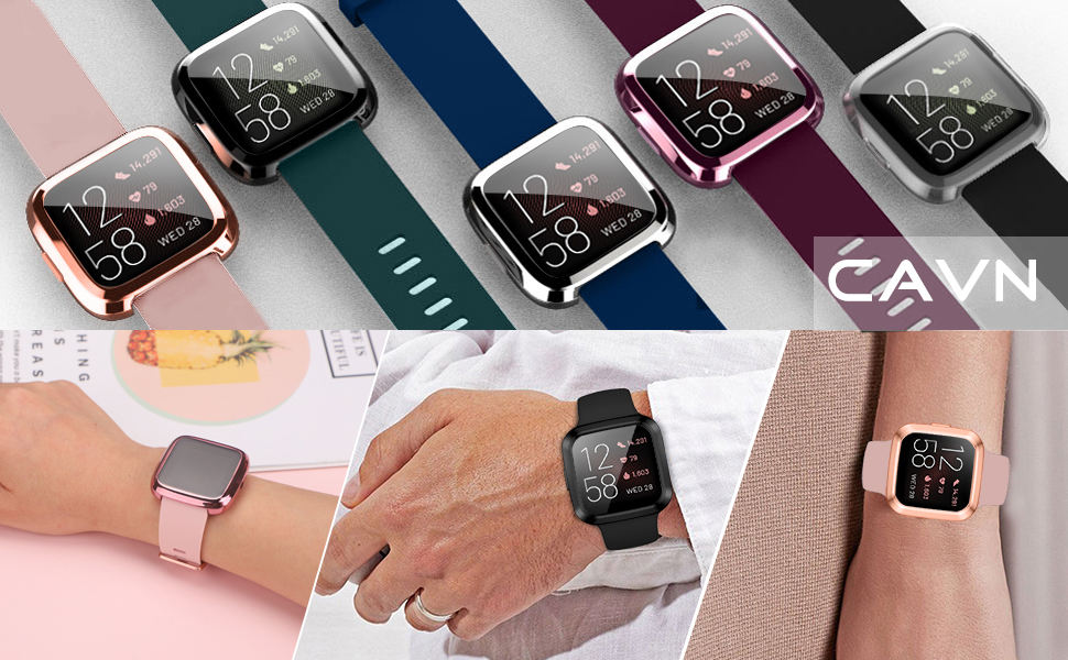 CAVN 2 Packs Case Compatible with Fitbit Versa 2 Screen