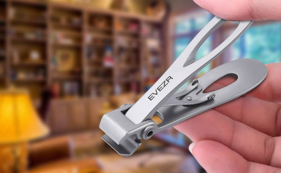 Evezr STRAIGHT EDGE Wide Jaw Nail Clippers, Heavy Duty 15mm Opening