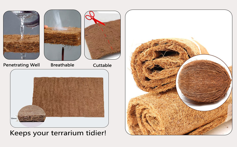 Reptile Carpet, PeSandy Brown Reptile Terrarium Liner Mat Substrate