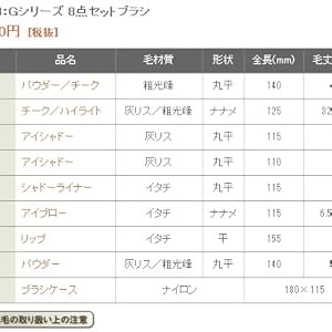 Amazon.co.jp: 熊野筆 竹宝堂 正規品 Gシリーズ 8点セット(G-1,2