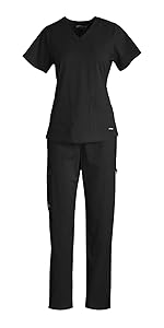 Women's Grey's Anatomy Spandex Stretch Scrub Set