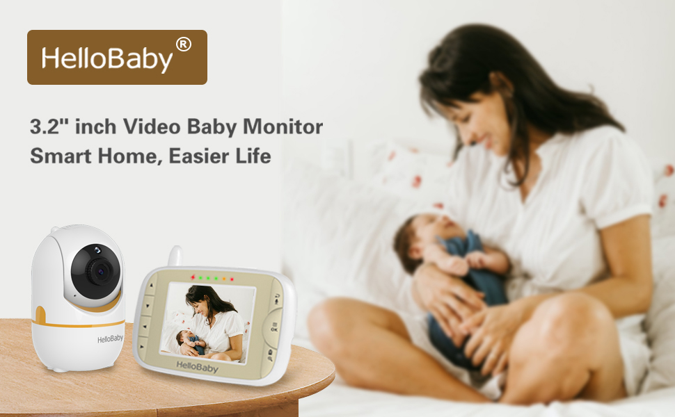 Hello Baby Monitor with Camera and Audio, Moniteur Bebe, Remote Pan