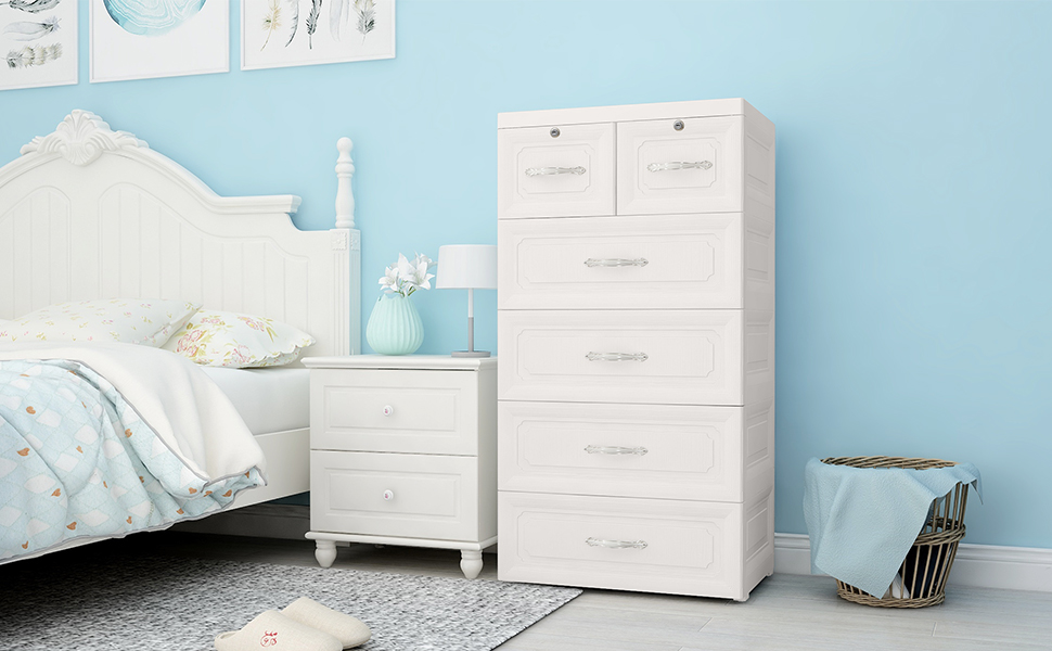 Nafenai Plastic Drawers Dresser,Storage Drawers Large Tall