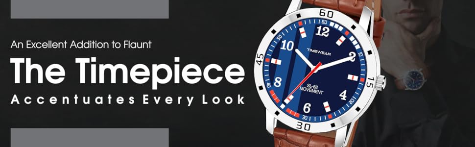 TIMEWEAR Analog Blue Number Dial Genuine Leather Strap Watch SPN-FOR1P Prime Day Submission